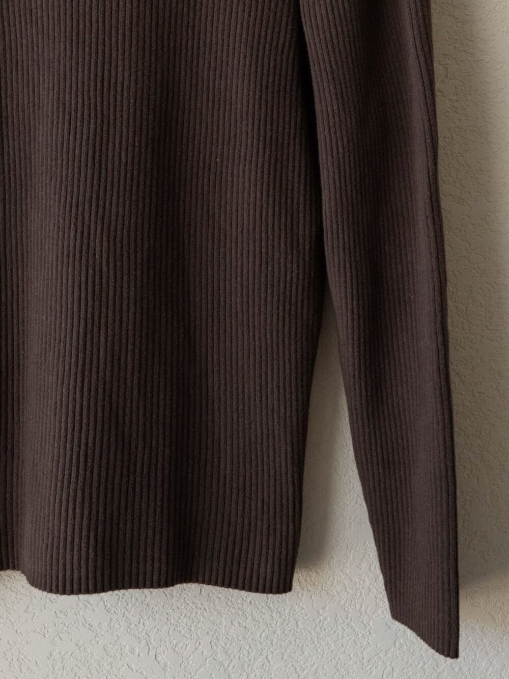 St John's Bay Sweater Womens XL Brown Ribbed V Neck Cotton Knit Pullover - Picture 14 of 14